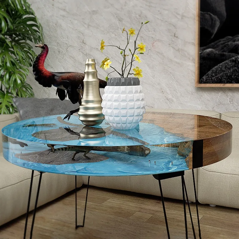 Circular River Table Resin Crystal Dropping Glue Mold DIY Homemade Table Decoration Mirror Silicone Mold Home Decoration Storage