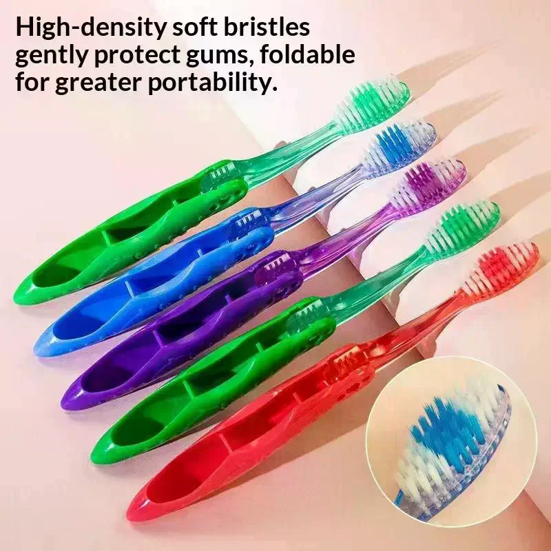 Foldable Toothbrush Portable Folding Design Lightweight Toothbrush for Travel Camping Outdoor Hiking 1PC