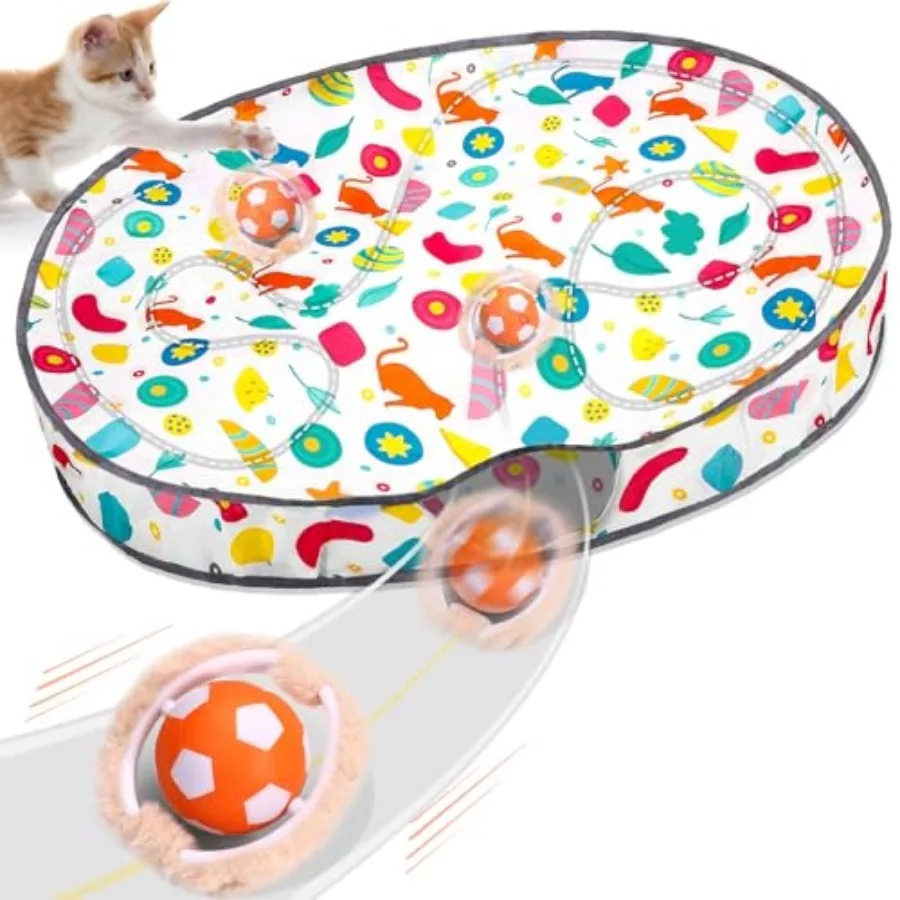

Interactive Cat Toys for Indoor Cats, Hide and Seek Mouse Catching Game Cat Ball Toy, Automatic Motion Activated Kitten Toys, L