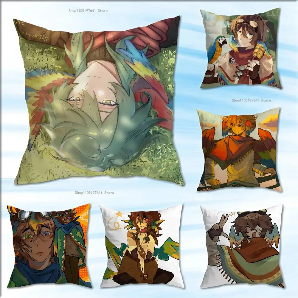 

P-Parrotx2 Pillow Case cute cartoon anime peripheralsBedroom Sofa Decorative Cushion Cover Soft Cushion Cover