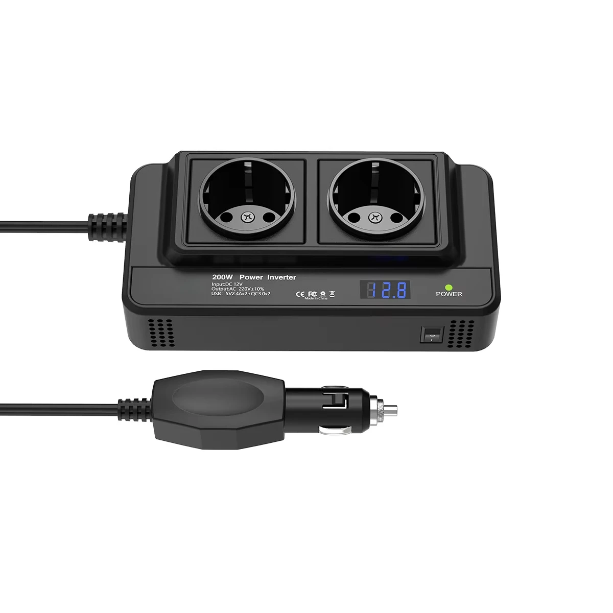 Portable Inverter 12v to 220v With 4 USB Ports Phone Charger Cigarette Lighter Power Adapter US/AU/EU/UK plug