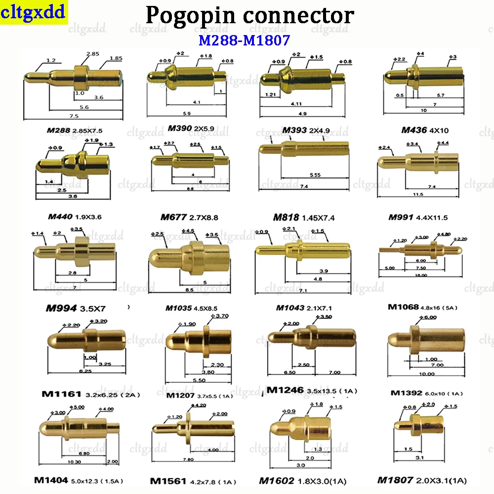 cltgxdd 5piece high current spring loaded Pogo pin connector 1A 1.5A 2A 5A high-power high current battery connector POGOPIN