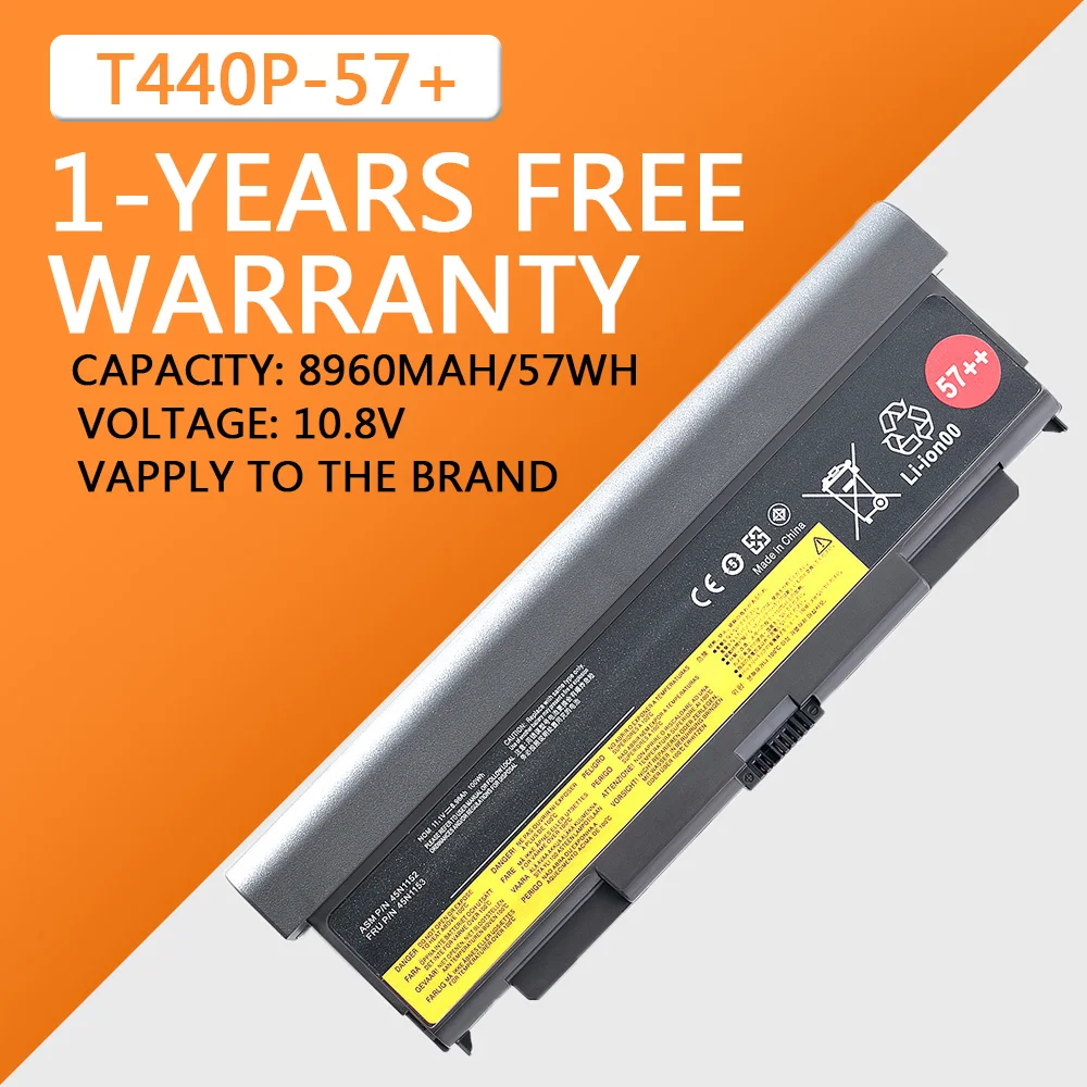 bateria 57 para lenovo thinkpad t440p t540p w540 w541 lfts l540 45n1148 45n1159 45n1158 8960mah 01
