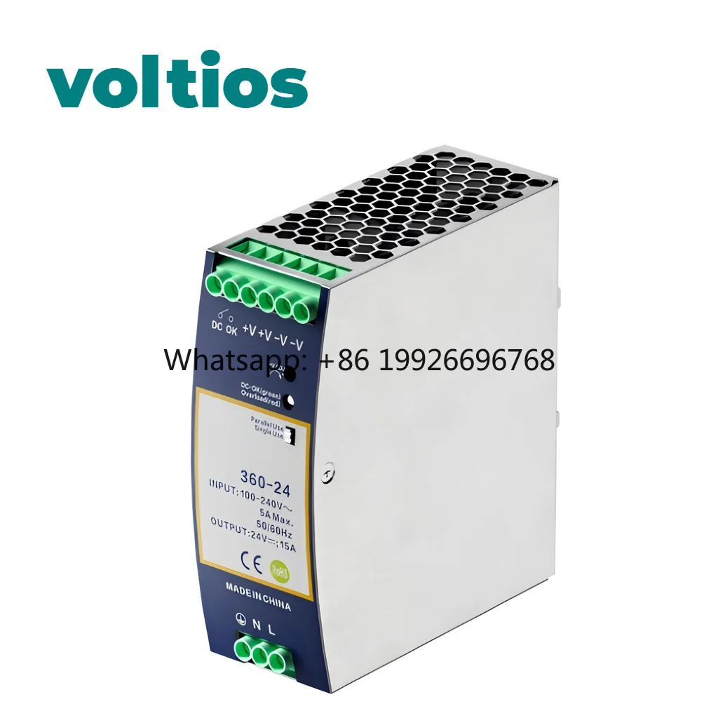 360W 48V 7.5A Single Output DIN Rail Power Supply Current Sharing for N+1 Redundancy Active PFC 93% Efficiency Industrial Grade
