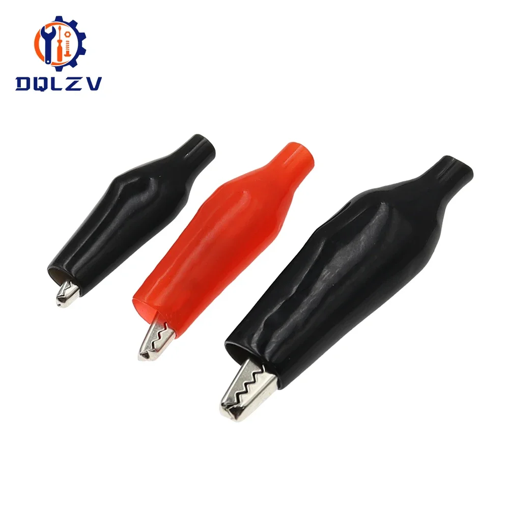 20PCS 28MM 35MM 45MM Metal Alligator Clip Crocodile Electrical Clamp Testing Probe Meter Black Red Plastic DIY Car Auto Battery