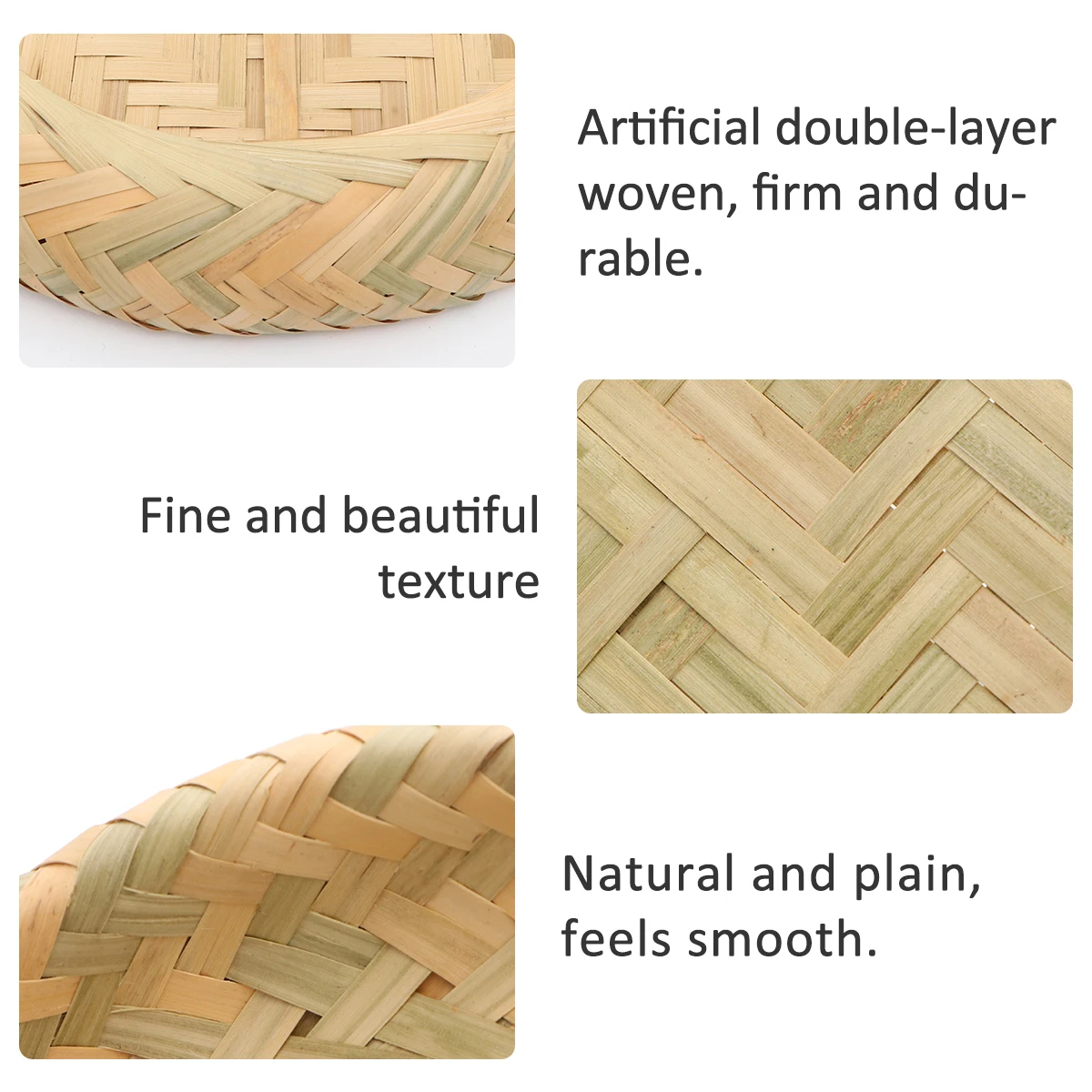 

Bamboo Woven Storage Basket H Made Food Serving Hamper Kitchen Picnic Party Wedding Fruit Plate Premium Material Long