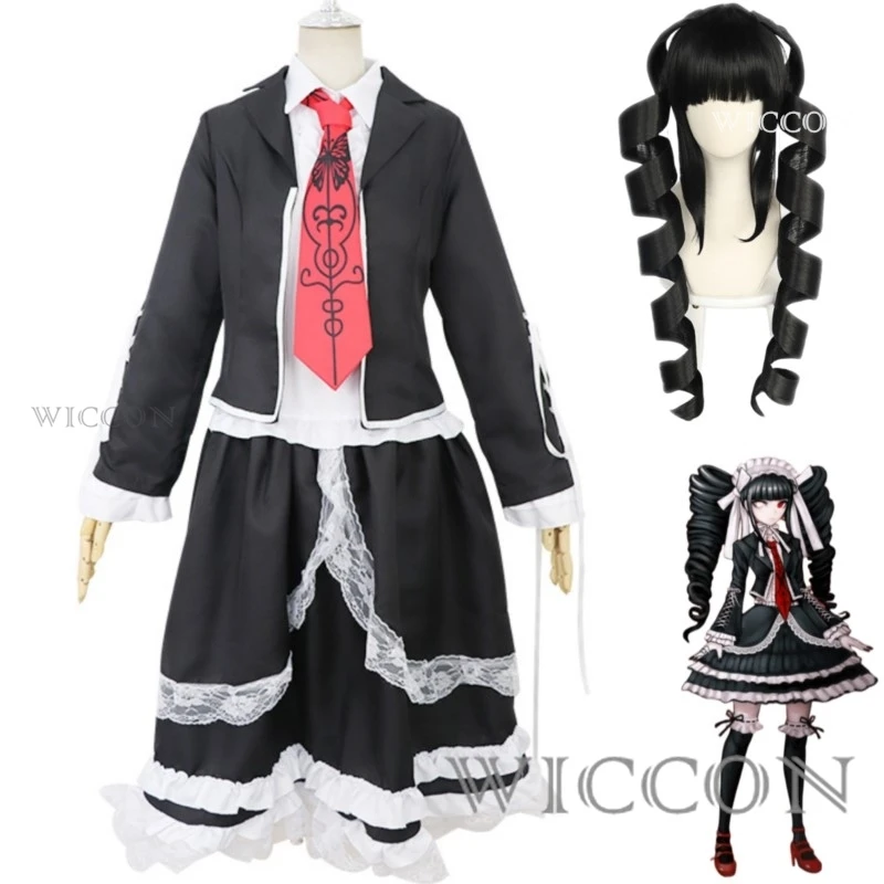 

Аниме игра Danganronpa Yasuhiro Taeko Косплей Celestia Ludenberg Косплей Костюм Парик JK Униформа Женский Сексуальный Костюм