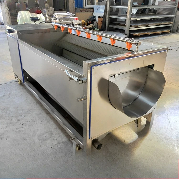 Large, sweet potato peeling cleaning machine,  bristle roller peeling, fully automatic