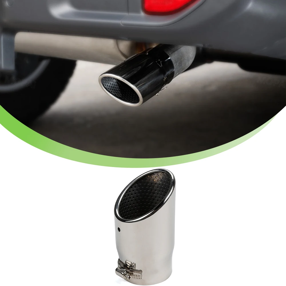 Auto Tail Exhaust Tip Pipes Education Pipe Muffler Chrome For Jeep Wrangler JK JL  Compass 2017-2022 2007-2019 2020 2021 2023