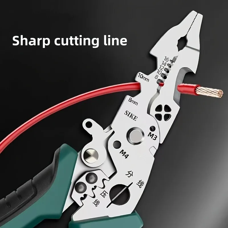 Hardware Tools Wire Stripping Cutters Copper Wire Crimping Clamping Stripping Wire Breaking Peeling Pipe Electrician Pliers