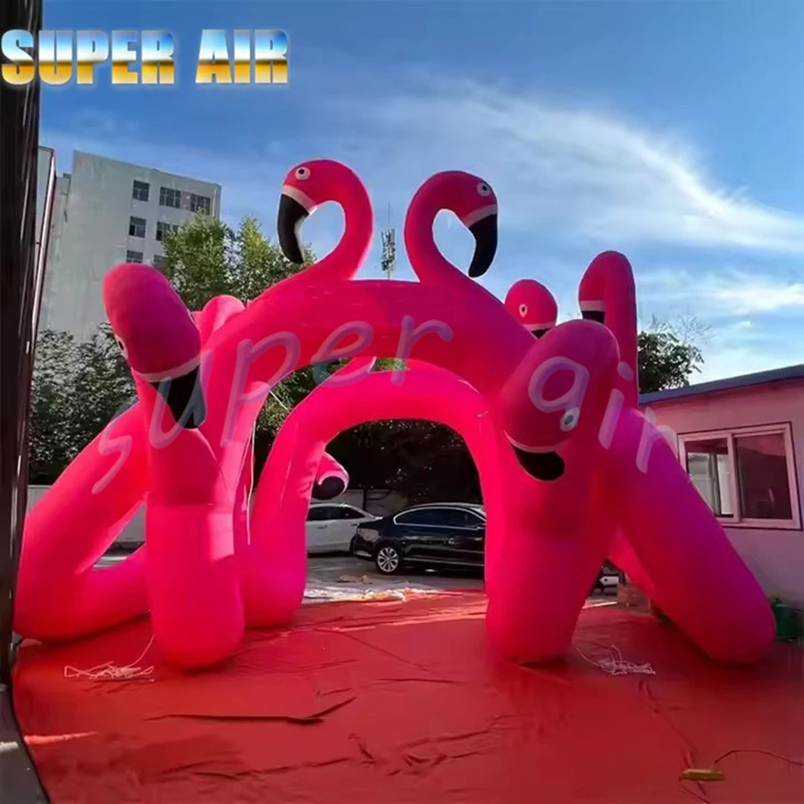 추수감사절 장식을 위한 최신 맞춤형 예쁜 핑크색 풍선 플라밍고 아치