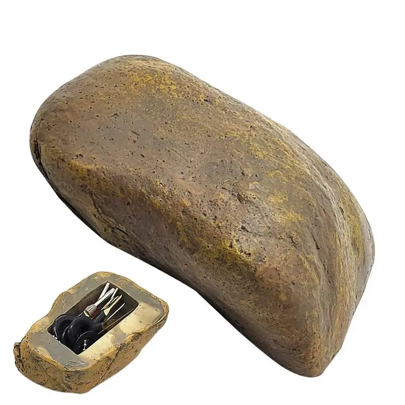 Outdoor Spare Garden Key Box Rock Hide In Stone Security Safe Storage Hiding Containers Mini Safe Box Mni Locker Dropship