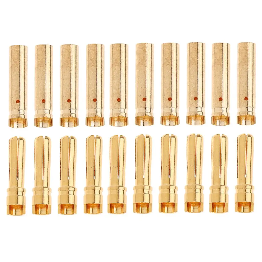 10Pairs DIY Golden Banana Connector Plugs 4.0 for RC Aircraft Battery