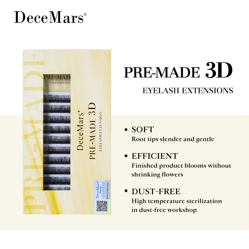 DeceMars Premade- 3D W Eyelash Extension 12 Lines
