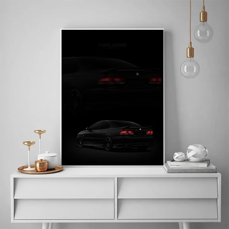 Black Car Canvas Poster SportCombi 9-5 Sedan WRX STI Art Print Modern Home Decor Wall Hanging Gift for Men Man Cave Garage Room