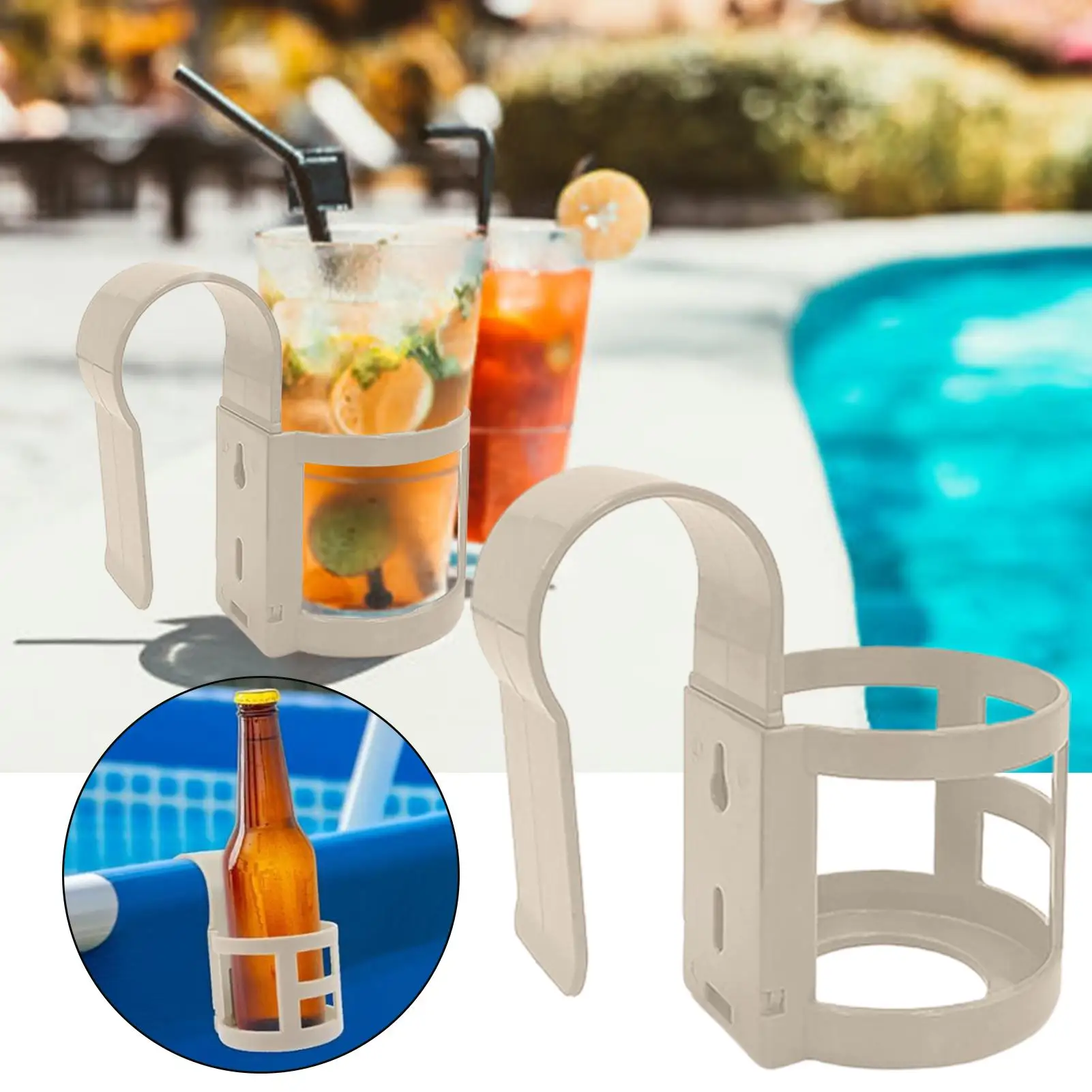 

1PC Poolside Cup Holder For Above Ground Swimming Pool Pool Cup Holder Pool Drink Holder For 2 Inch Poolside Round Top Bar