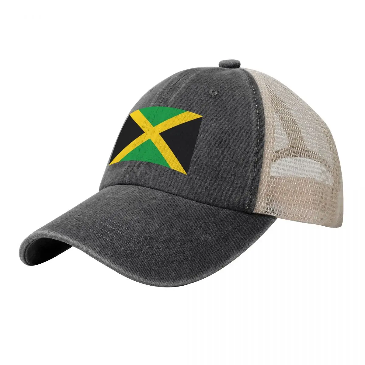 

Flag Of Jamaica Green Yellow Black Mesh Baseball Cap Baseball Net Caps Spring Summer Sunscreen Cowboy Outdoor Casual Hats