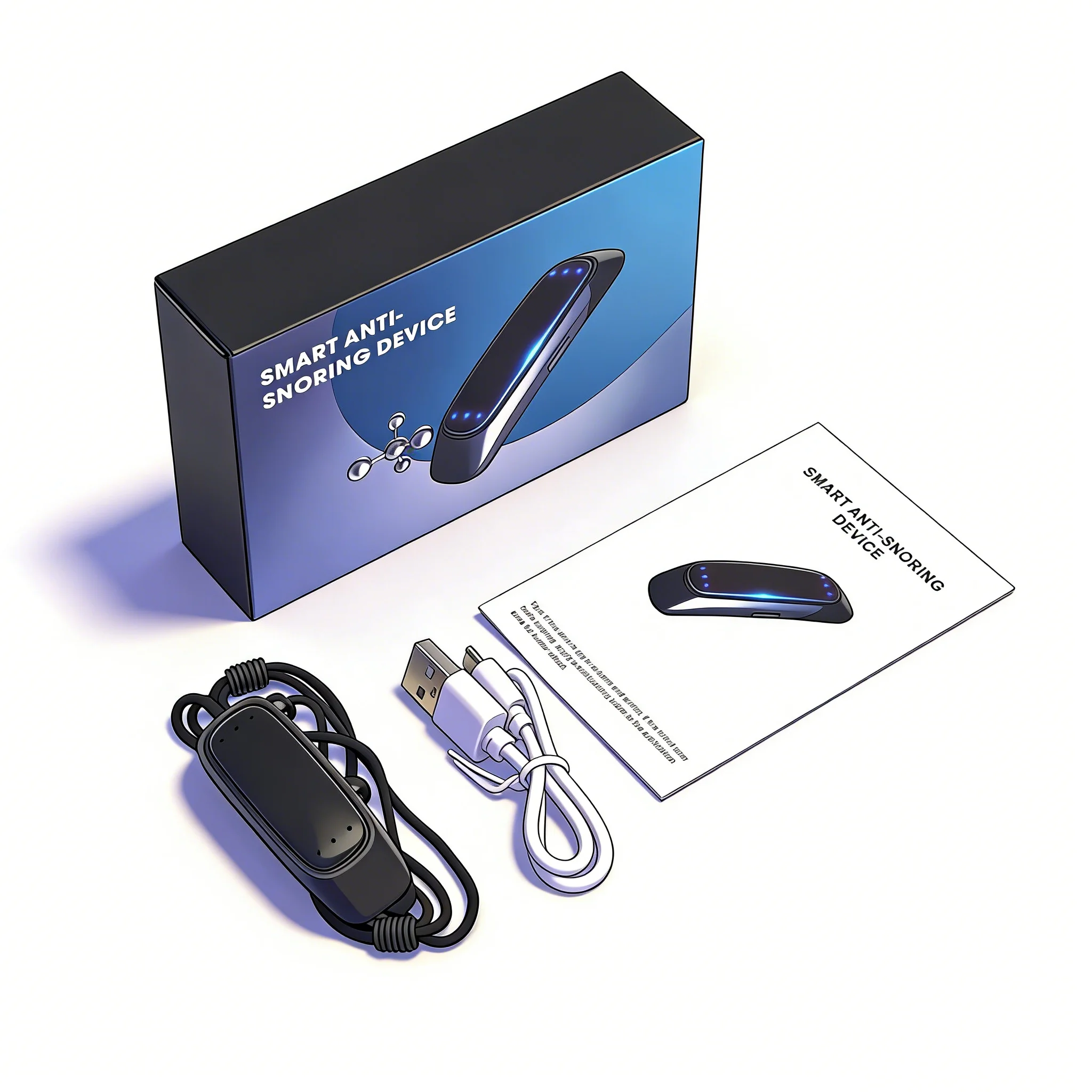 

EMS Pulse Stop Snore Portable Comfortable Sleep Well Stop Snore Health Care Sleep Apnea Aid USB Smart Anti Snoring Device