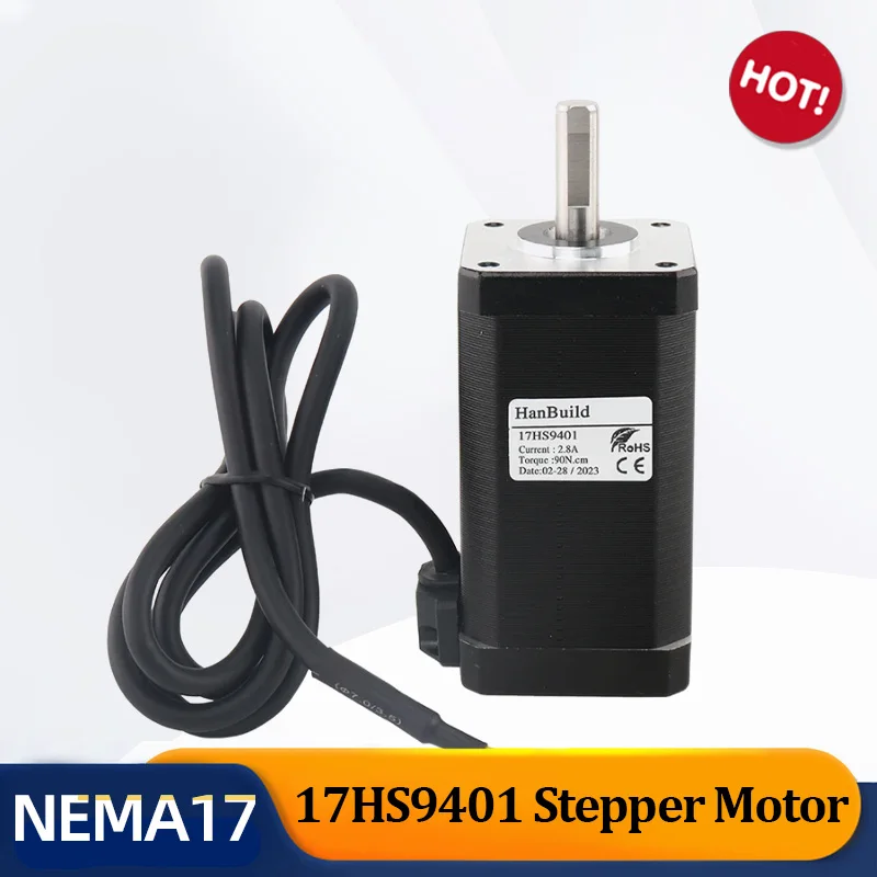 

5pcs 42 stepper motor 80mm 2.8A 90N.CM high torque 17HS9401 4 wire 1.8 degree hybrid CNC milling machine stepper motor nema17