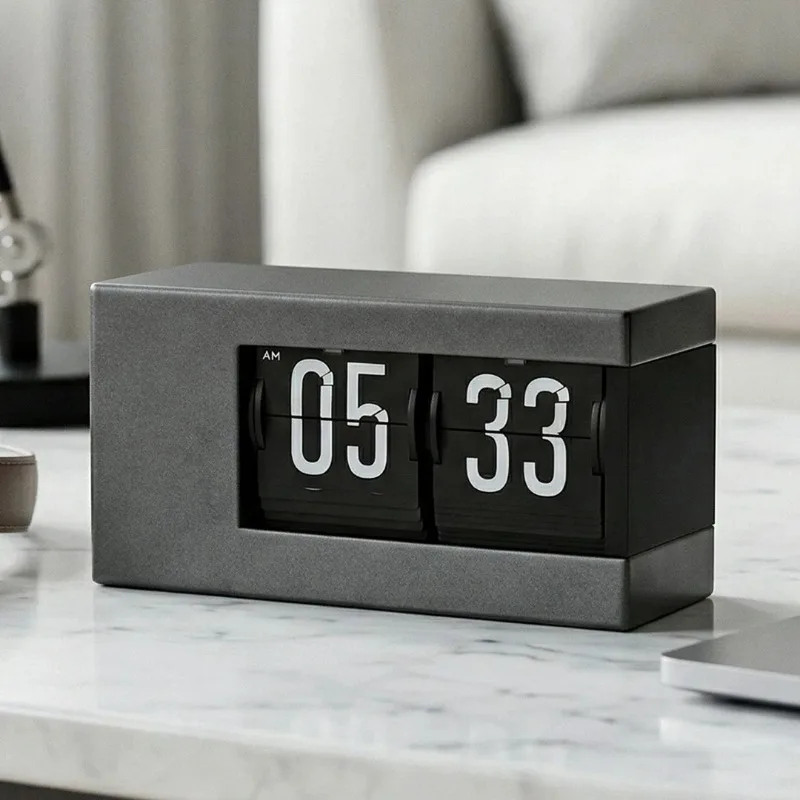Medieval style automatic page turning clock desktop ornament retro pendulum desktop clock