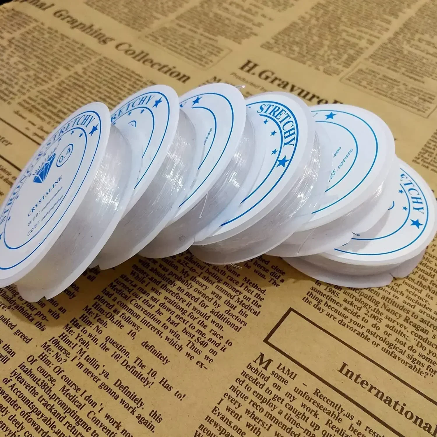 ブレスレット用の弾性コード,クリスタルコード,ストレッチビーズコード,ジュエリー作り,バッグあたり6ロール