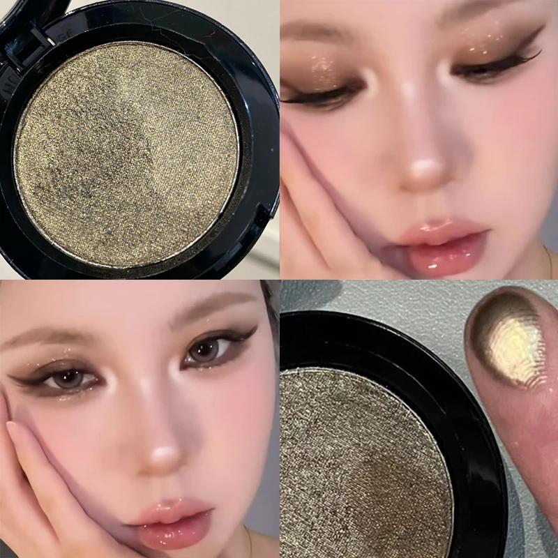 Geräucherte blaue, funkelnde, glänzende Lidschattencreme, einfarbiger Lidschatten, metallischer, violetter, grüner Diamant, aufhellender Glitzer-Highlighter