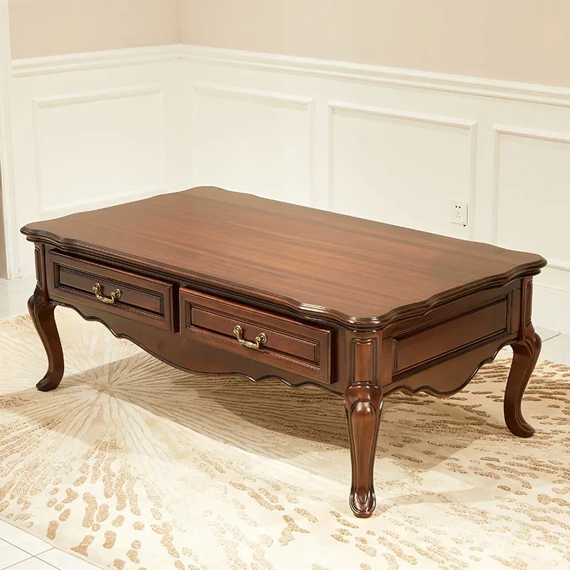 

FG44American country black walnut coffee table all solid wood classical living room rectangular coffee table