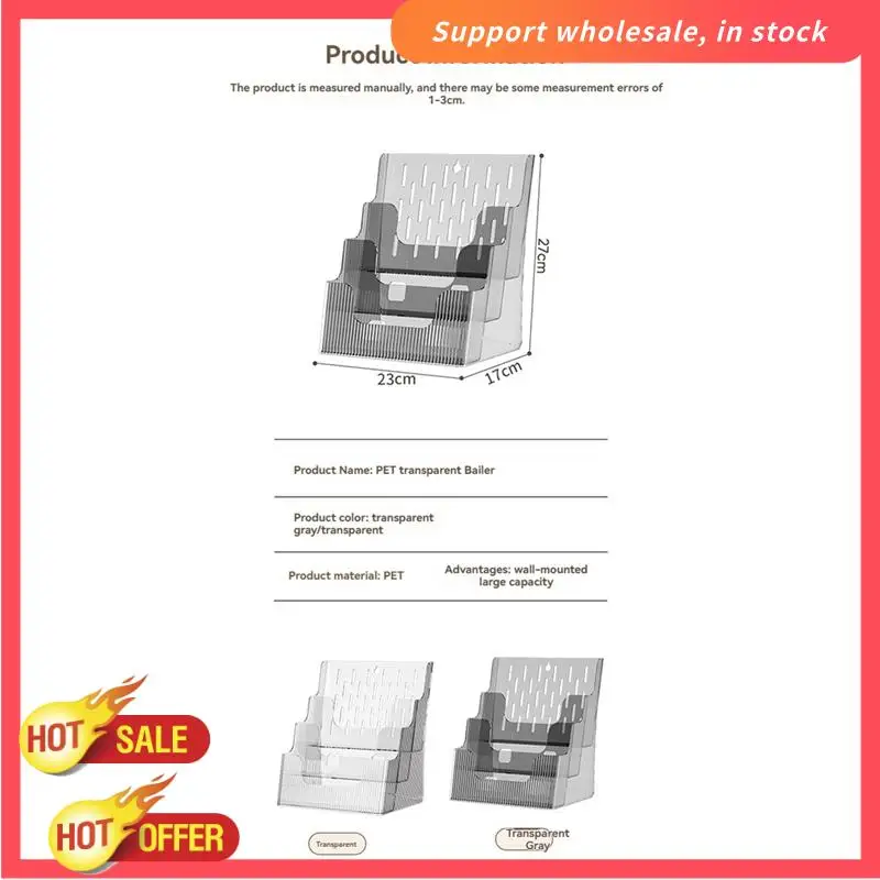 RISE-A4 Aktenanzeige, transparente Aufbewahrungsbox für Büro, A4, einlagiger Desktop-Aktensortierer, Taschenbroschüre und Broschürenhalter