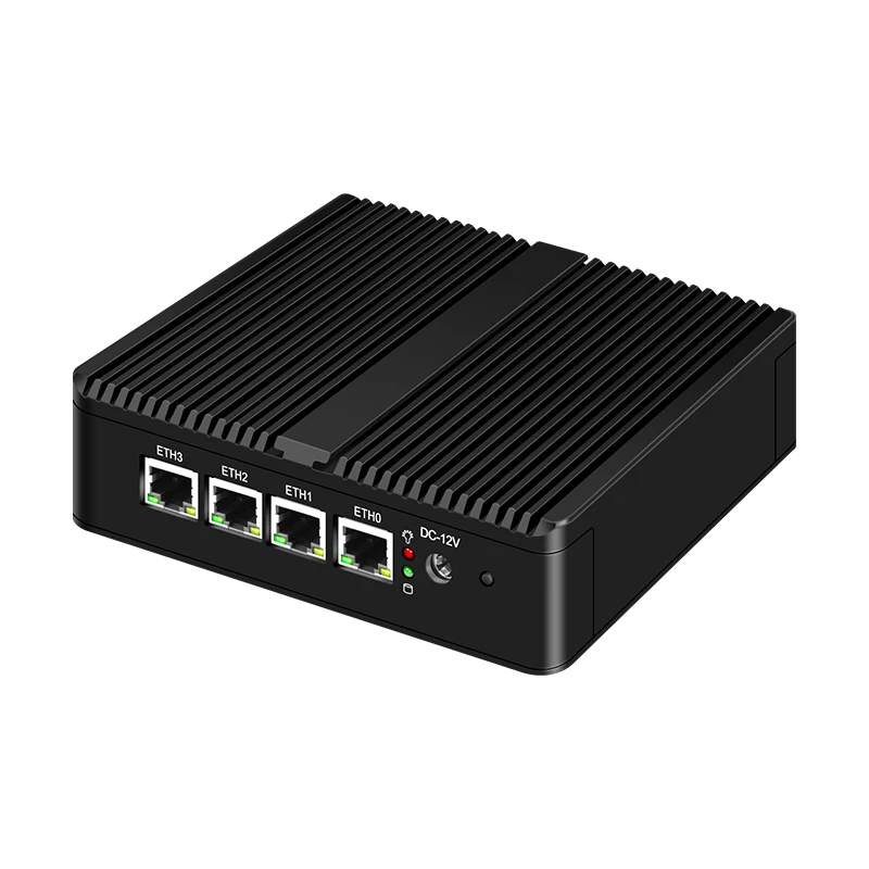 Fanless Nano Mini Computer with Celeron Dual-Core Processor 4LAN 1Gb Ethernet Barebone