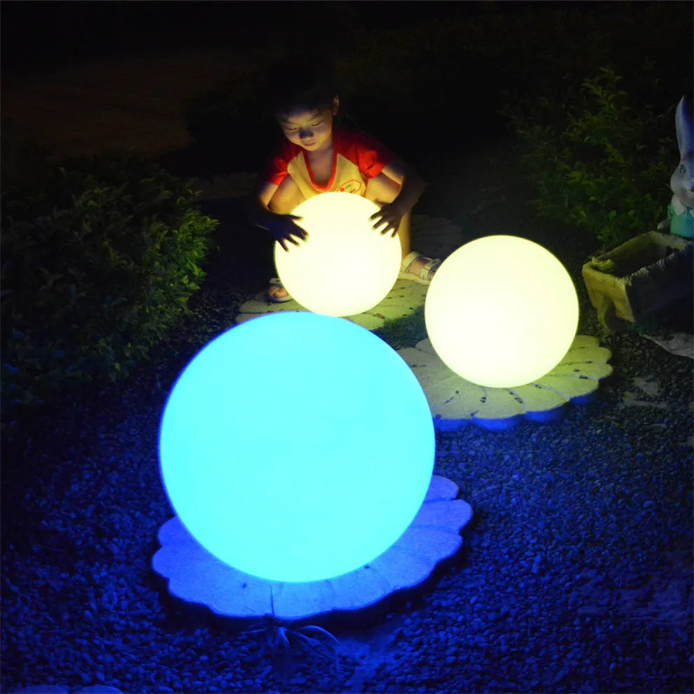 Boule lumineuse LED aste sans fil, éclairage d'extérieur, luminaire de paysage, idéal pour un jardin