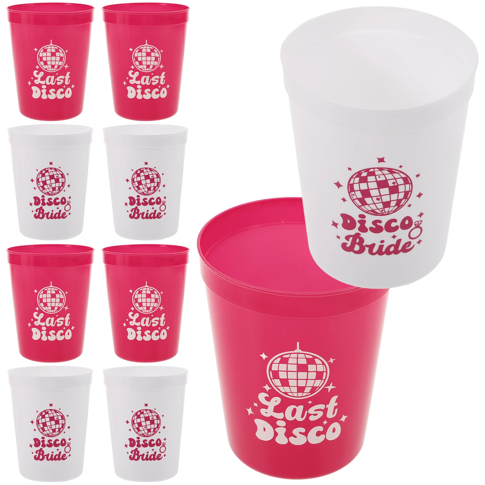 

10Pcs 16OZ Disco Party Cups Plastic Reusable Unbreakable Drinking Beverage Water Juice Wedding Festival Bar Supplies
