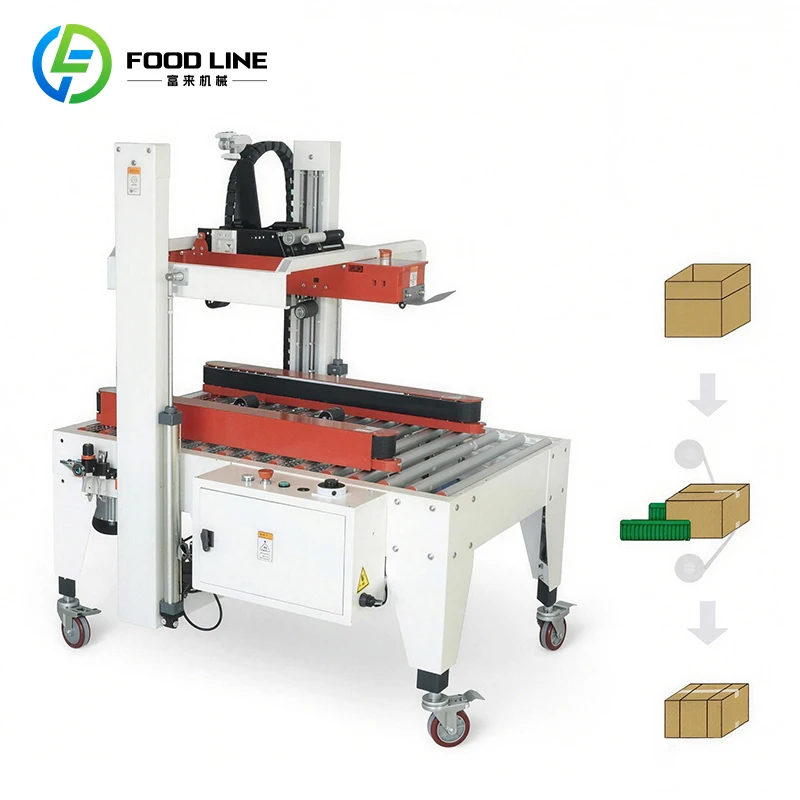 Automated Carton Box Folding And Taping Machine For Carton Assembly Smart Carton Sealer Customize