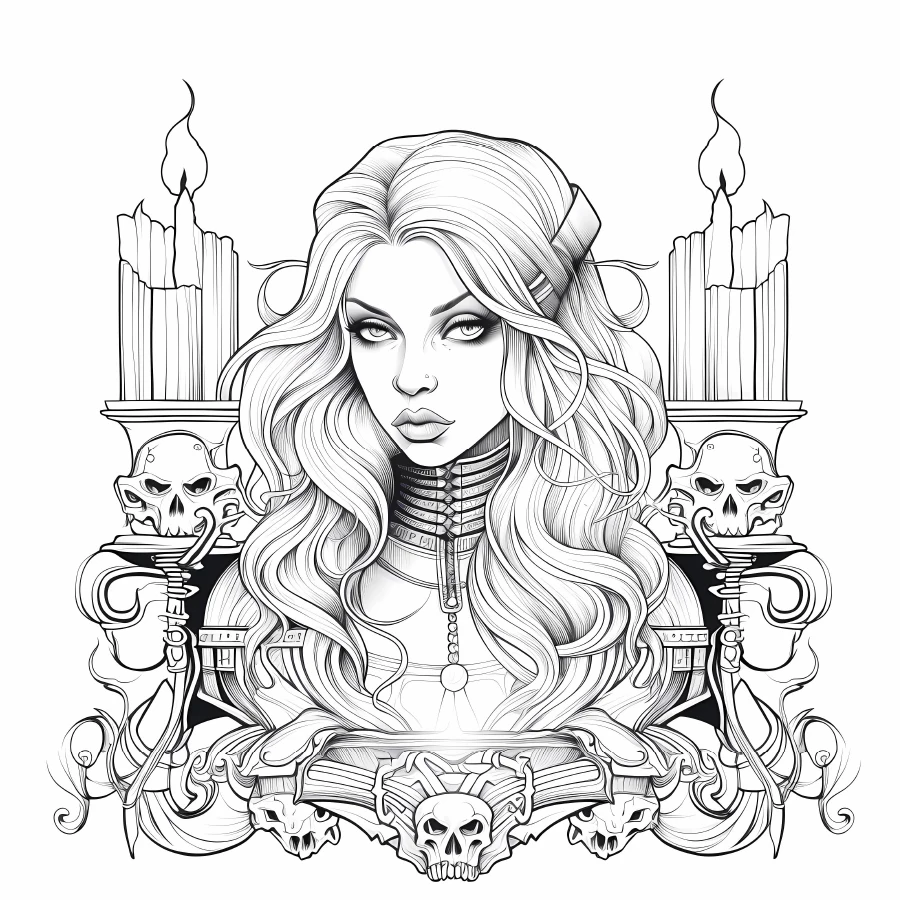 1pc  Witch Legend Coloring Book 20 Page Adult Picture Book For Relieve Stress Kill Time Graffiti Painting Drawing Art Gift