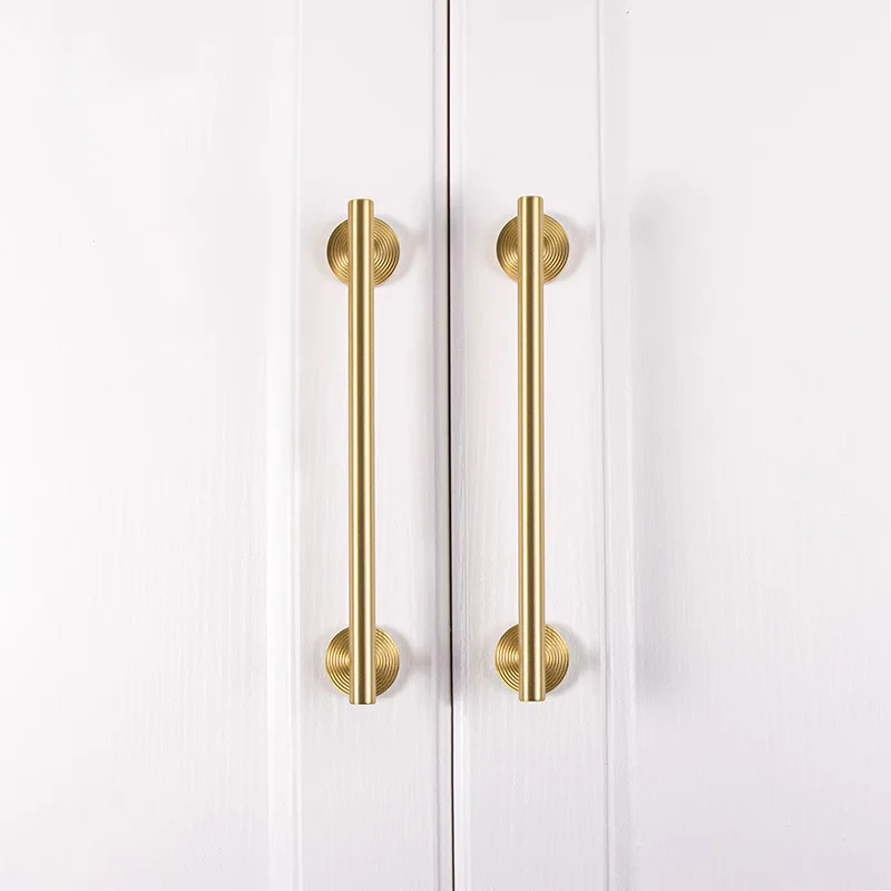 Handles for Furniture  Light Luxury Style Handle Long Nordic Drawer Wardrobe Door Handle Creative High-end Brass Cabinet Handle