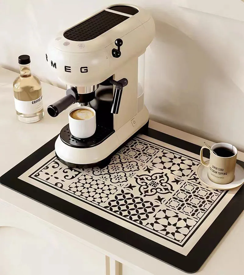 

Diatom mud light luxury coffee machine, kitchen countertop drainage mat, bar counter anti slip and heat-insulating bowl mat