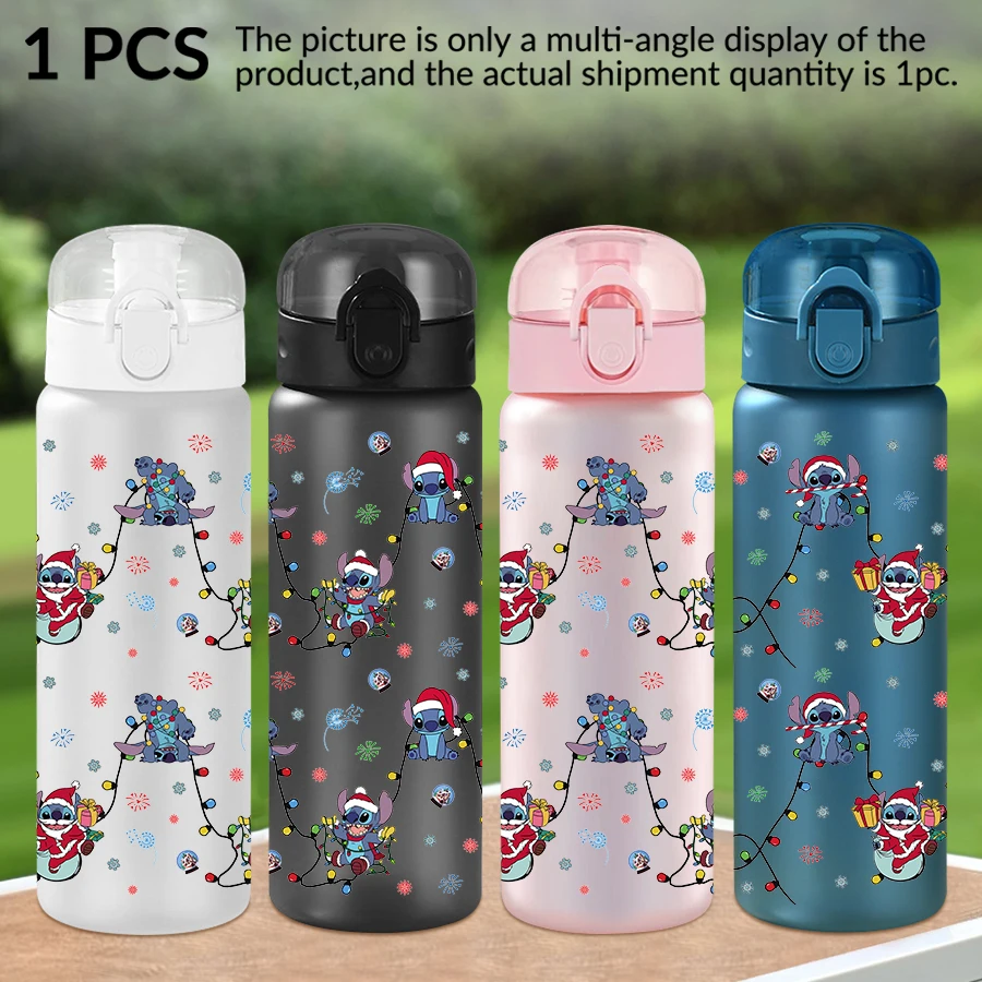

1 шт., пластиковая бутылка для воды Disney Stitch, 26 унций, с рождественским узором, для занятий спортом на открытом воздухе, подарок на день рождения/к школе