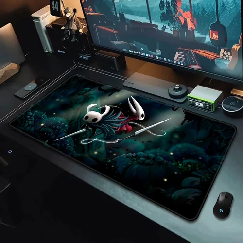 Imagen 2 del producto Alfombrilla de ratón hueca Knight, almohadilla de ratón antideslizante con borde de bloqueo, impresión HD, teclado, PC, escritorio, Gamers de ordenador, XXL90x40cm