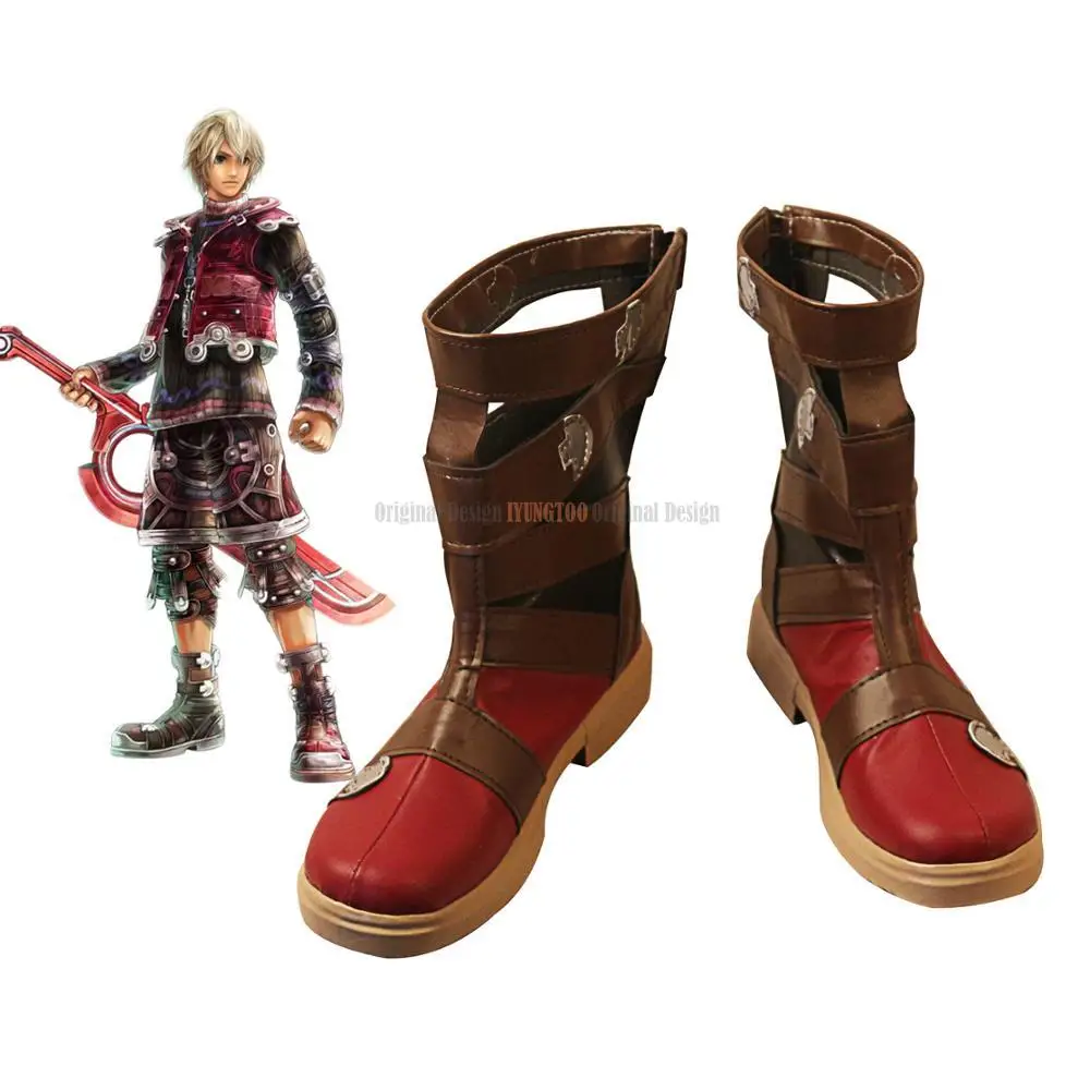 

Xenoblade Chronicles Shulk Cosplay Boots Leather Shoes Custom Made for Adults and Kids Cosplay Props