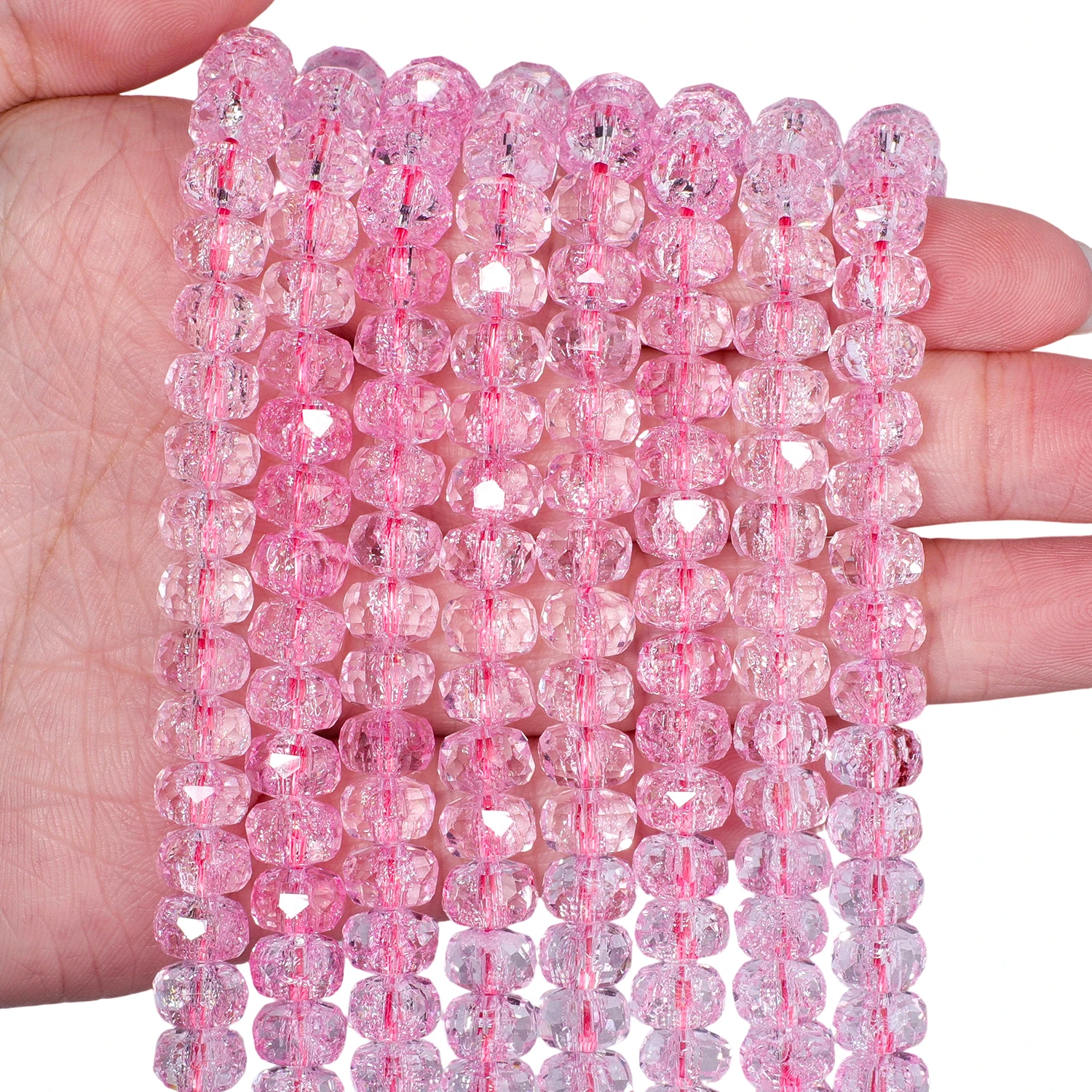 8x5mm Halbplattierte Mehrfarbige Facettierte Rad-Kristallquarz-Perlen AB-Farbe Transparente Glasperlen für DIY-Armband und Halskette – Detail 11