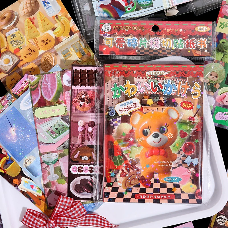 50pcs/set New Cute Japanese Y2k Cut Film Sticker Girl Journal Phone Case Diy Scrapbook Sticker Kawaii Decoration Sticker