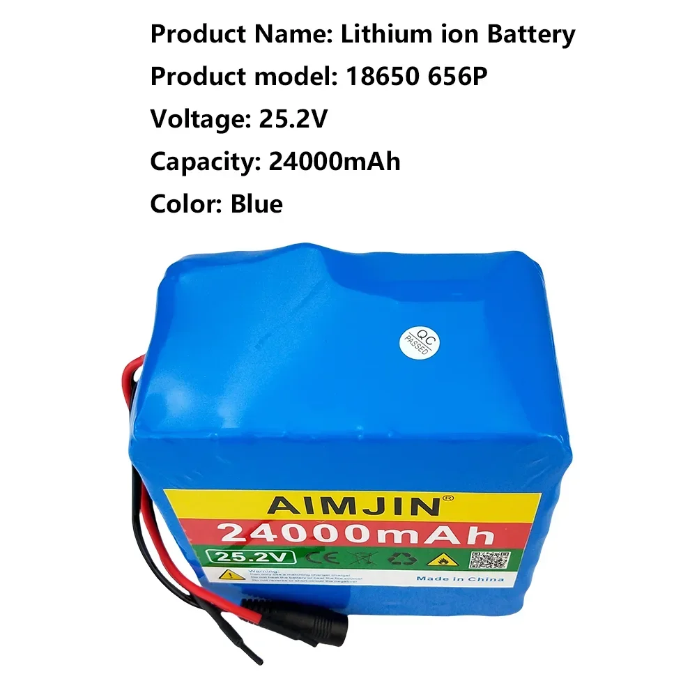 25.2V 24Ah 18650 lithium battery 6S6P rechargeable battery pack with BMS,  for electric scooter, bicycle battery, solar energy