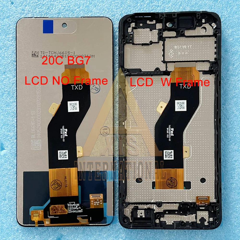 For Tecno Spark 20 KJ5 LCD Spark 20C BG7 LCD Screen Frame Touch Panel Digitizer For Infinix Tecno Spark 20 Pro KJ6 LCD Display