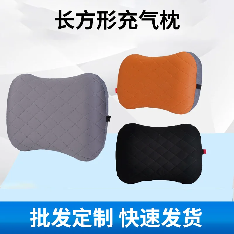 Inflatable Pillow Foldable Outdoor Camping Trip Neck Waist Cushion Air Pillows Car Plane Head Rest Fix Strap Case Relaxing Tool