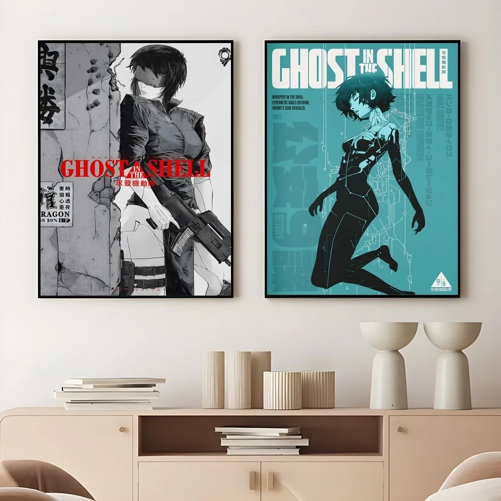 Classic Japan Anime G-Ghost In The S-Shell Print Poster Sticky Wall Art Printing Waterproof Home Living Bed Room Bar Aesthetic D