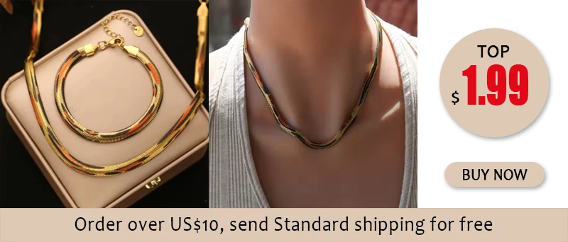 EILIECK Wasserdichtes Edelstahl-Schlangenketten-Halsketten- und Armband-Set, Metall, markanter, attraktiver Schmuck für Frauen – Detail 4