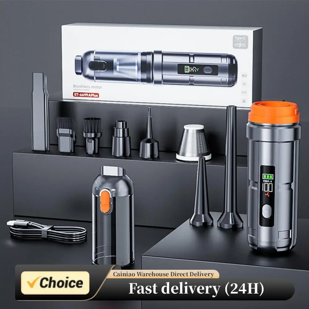 

15000PA High Power Mini Vacuum Cleaner Rechargeable Handheld Vacuum with Brushless Motor Air Blower for Car Home Office Pet