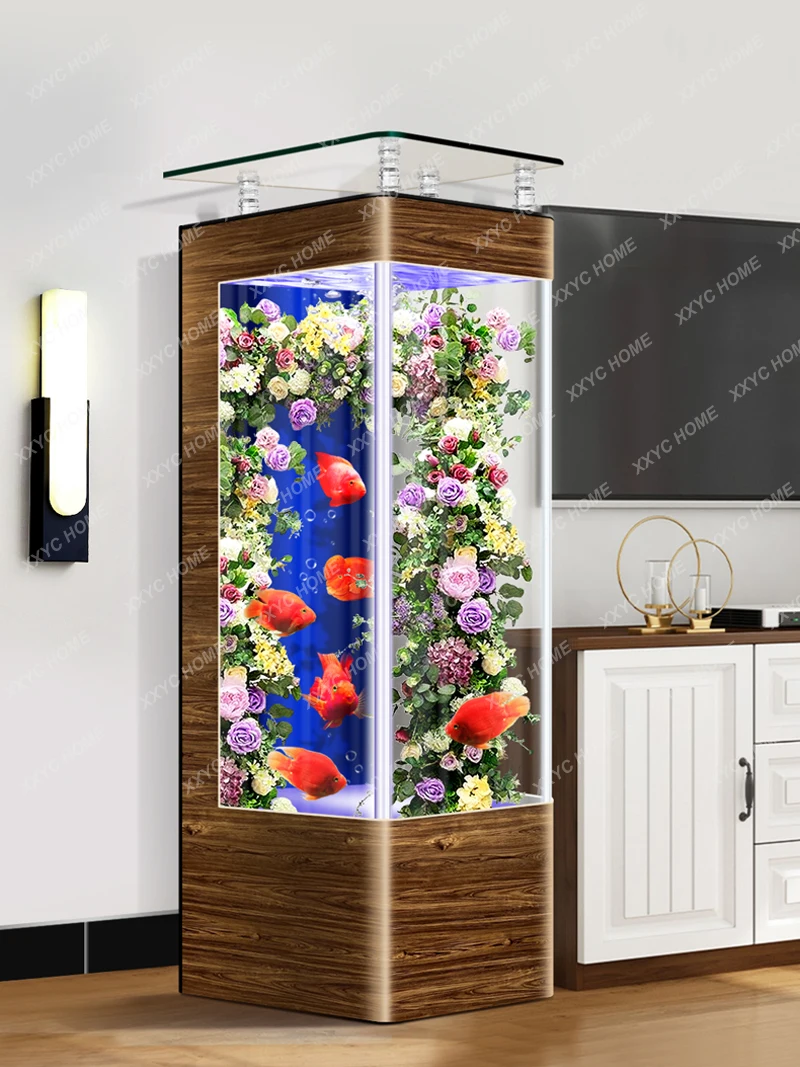 Fish Tank Living Room Home Living Room Small Integrated Floor Fish Globe Vertical Wall-Free Change Aquarium