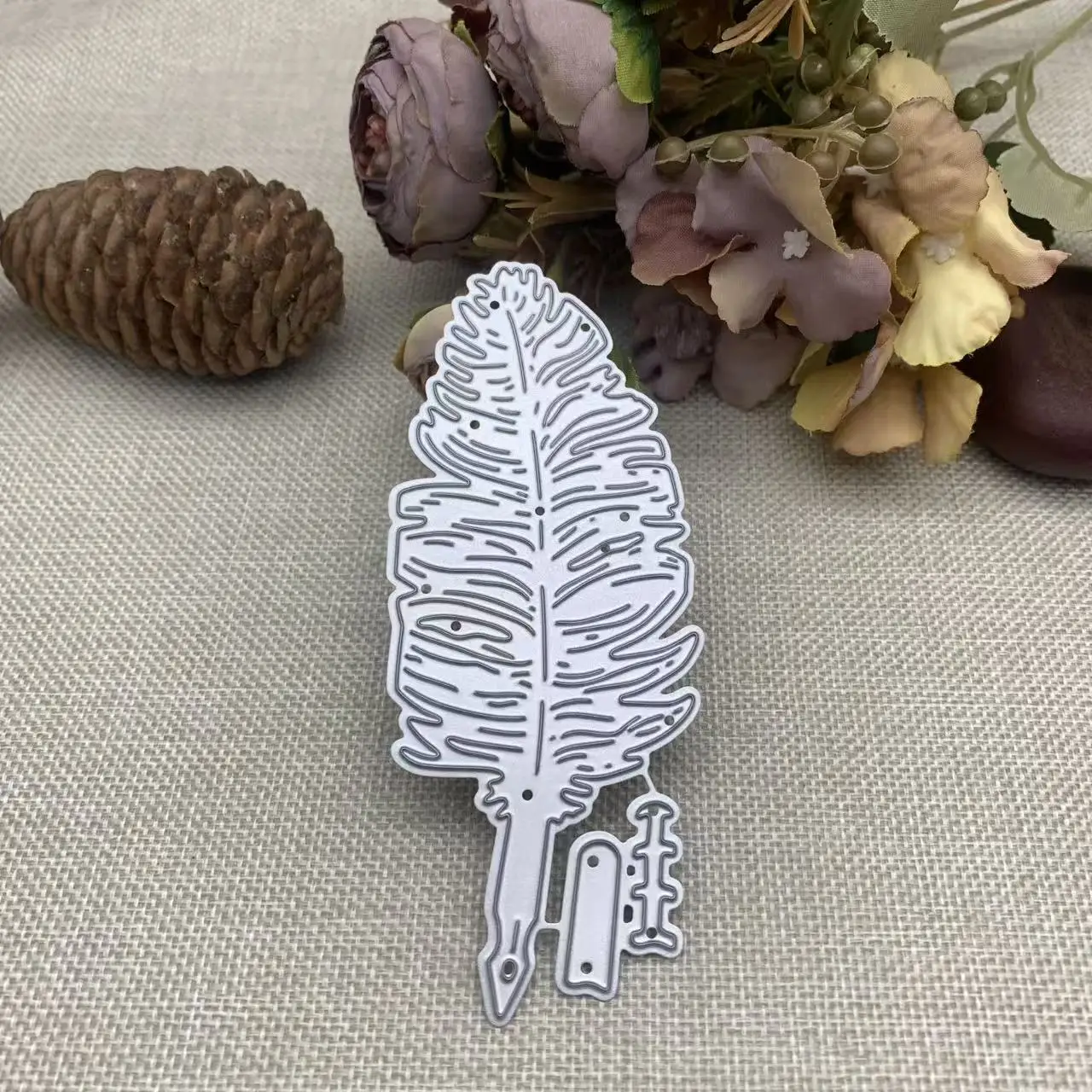 Vintage Feather Quill Pen Metal Cutting Dies DIY Scrapbook Card Making Embossing Craft Die Cut Stencil