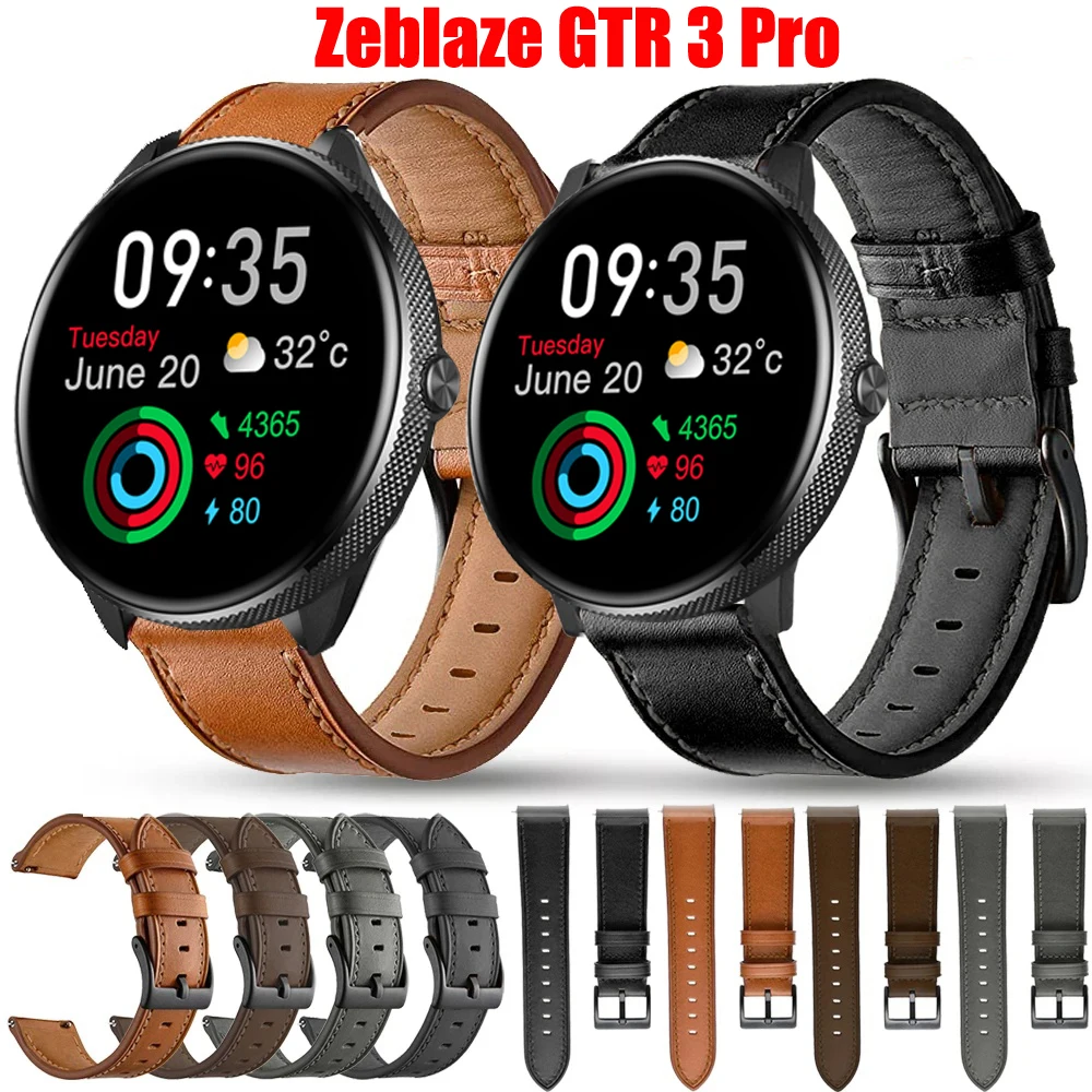 

Ремешок кожаный для Zeblaze GTR 3 Pro, 22 мм