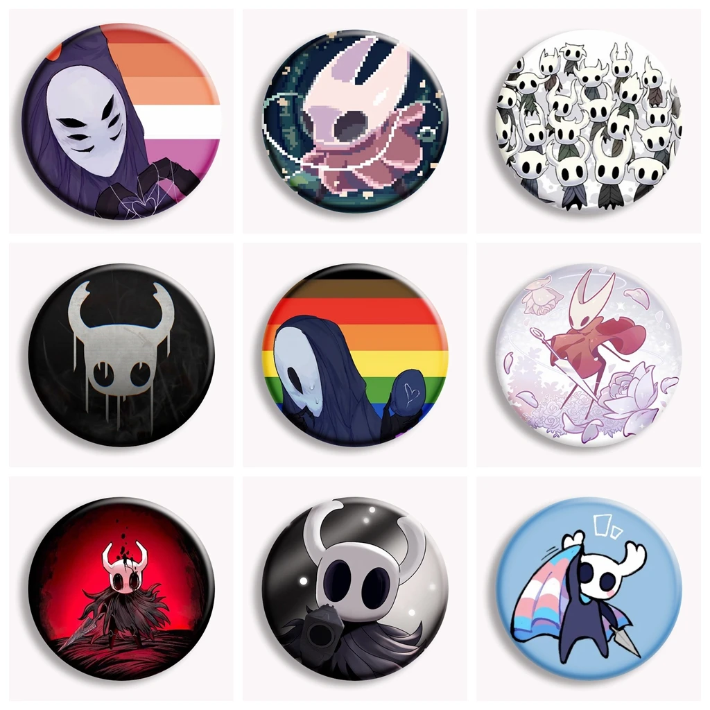 Hot Game Hollow Knight Button Pin Creative Cartoon Hornet Ghost Hornet Brooch Badge Bag Accessories Gamer Fans Collect Gift